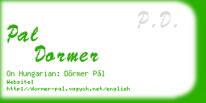 pal dormer business card